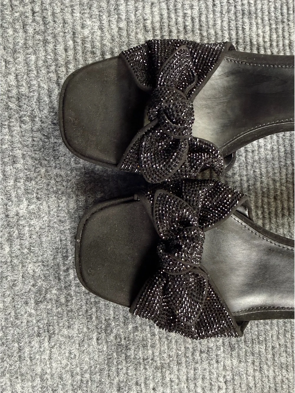 J.Crew Black Rhinestone Platform Block Heel Sandals Women’s Size 10 New [COPY]